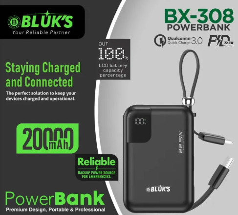 Bluks BX-308 SwiftCharge Bank 20000mAh