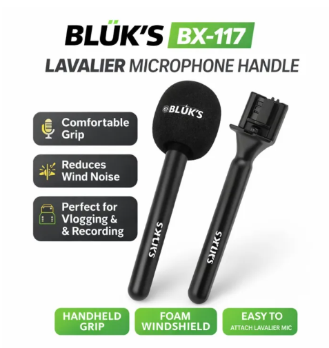 Bluks BX-117 Lavalier Microphone Handle & Accessories
