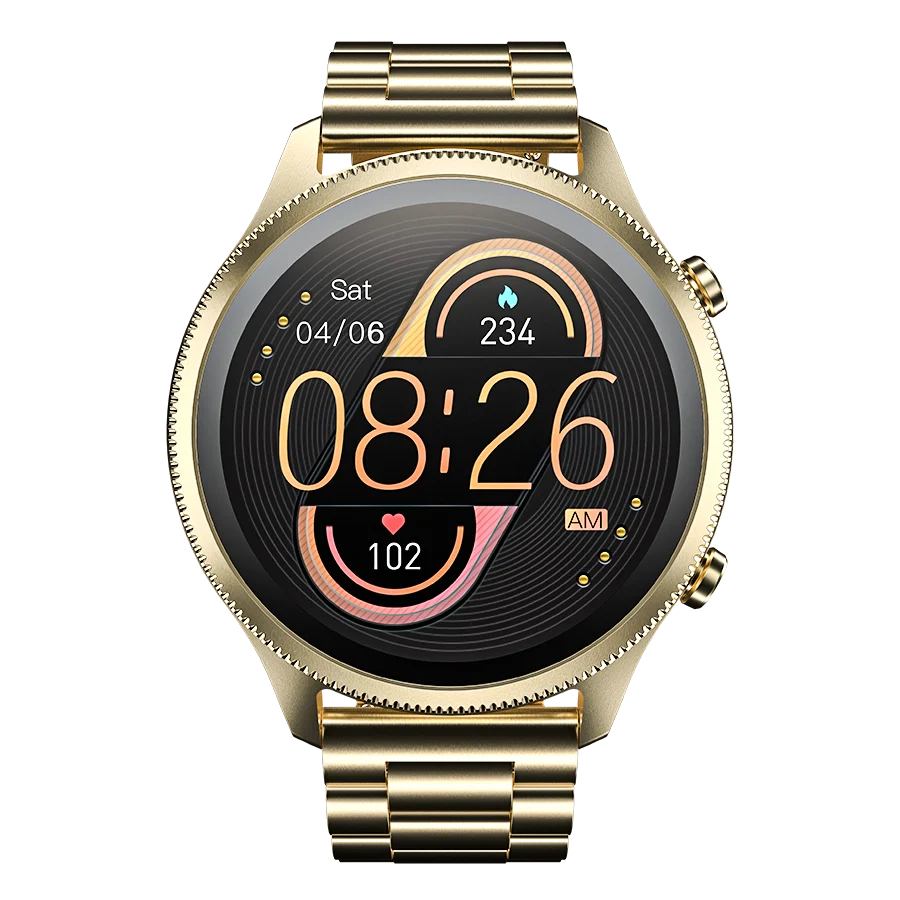 Ronin R-010 Luxe Metallic AMOLED Bluetooth Calling Smart Watch