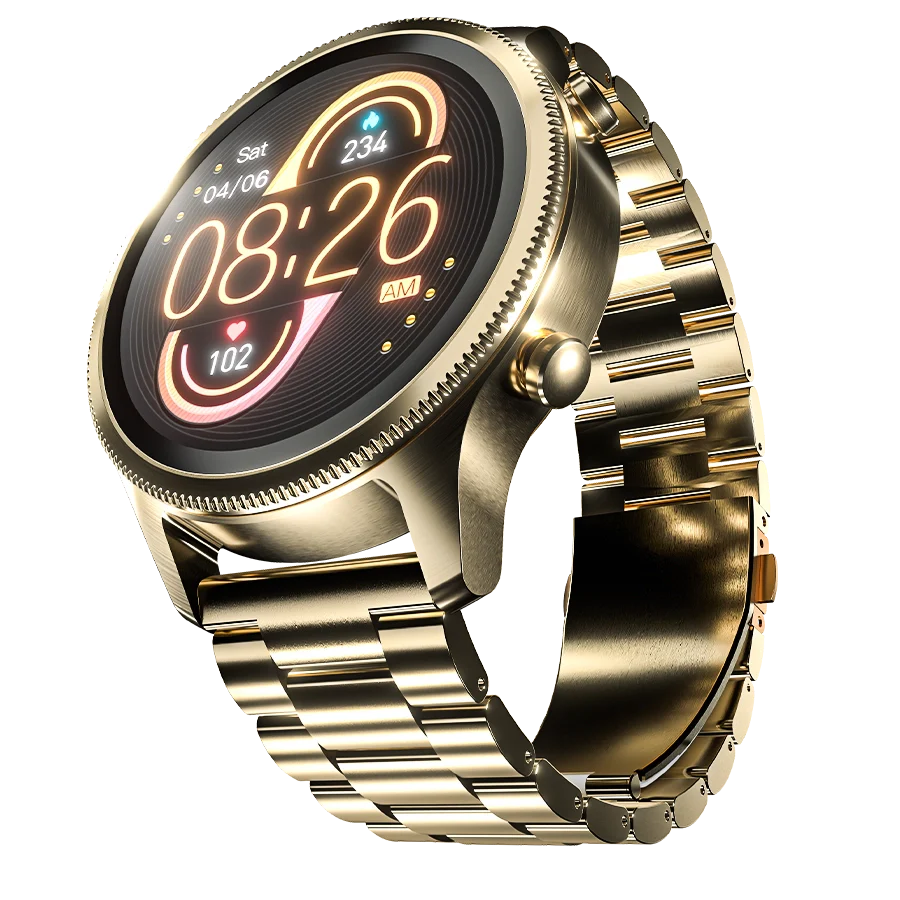 Ronin R-010 Luxe Metallic AMOLED Bluetooth Calling Smart Watch