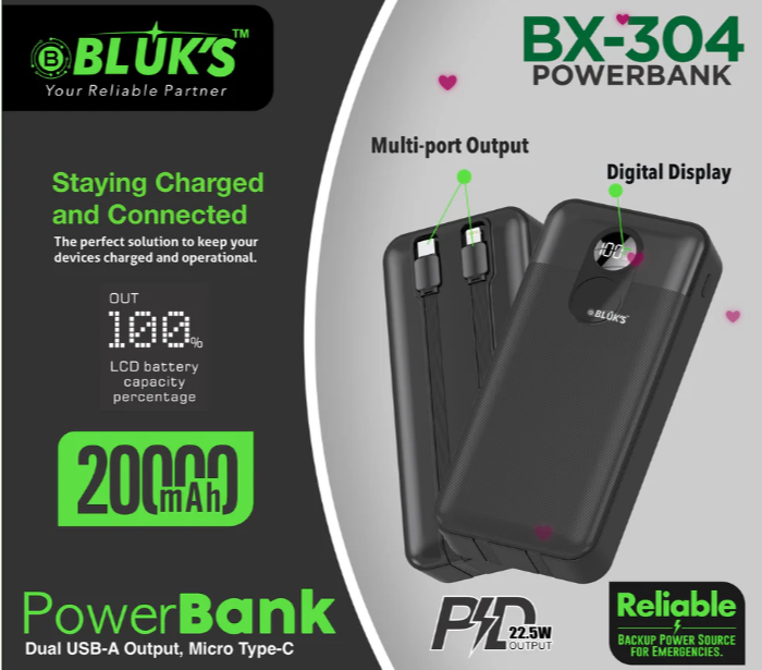 Bluks BX-304 Power Bank 20000mAh