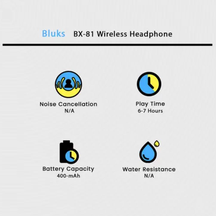 Bluks BX-81 Wireless Headphone