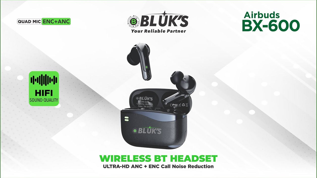 BX-600 Quad-Mic ANC + ENC AirBuds with 2.4G Dongle